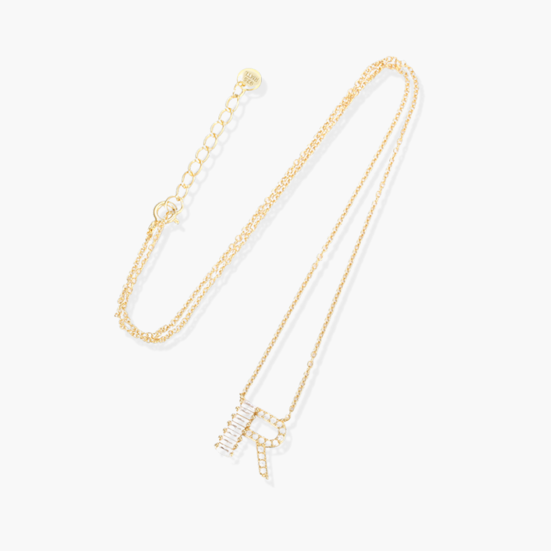 Baguette Initial Necklace