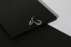 12mm hoop silver earrings display