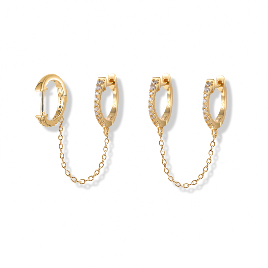 Huggie linked hoops Huggie linked hoops