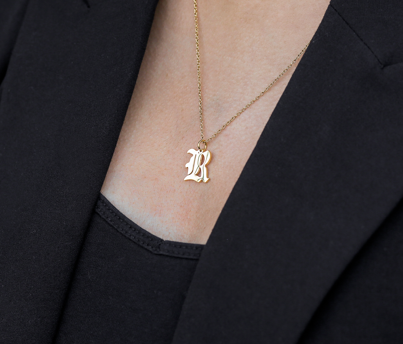 Roman Initial Necklace